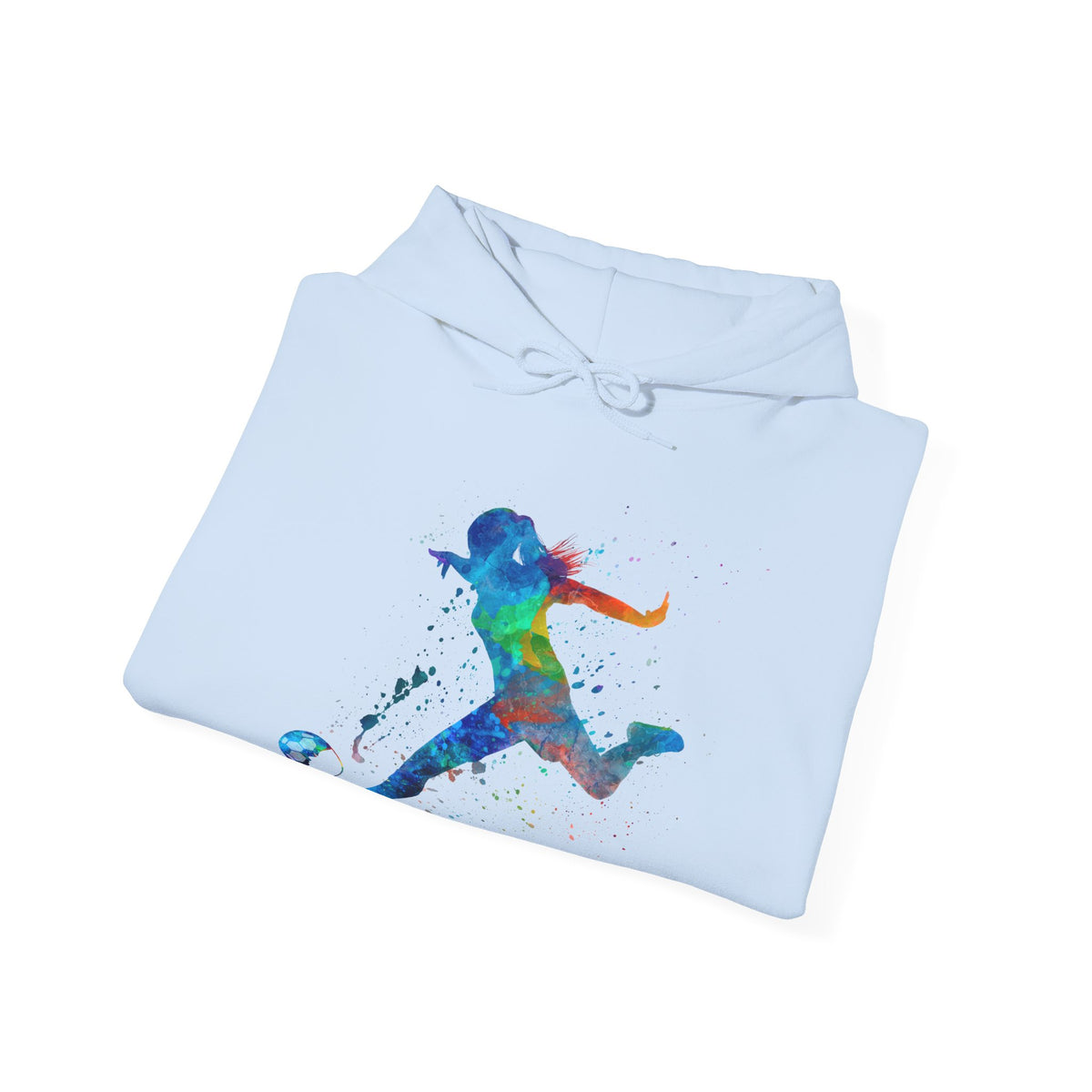 Watercolor Ladyballer Adult Hooded Sweatshirt