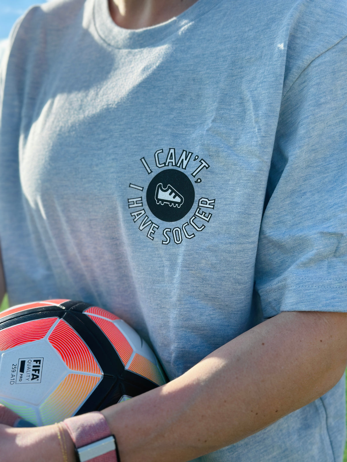 I Can't I Have Soccer Logo Adult T-Shirt