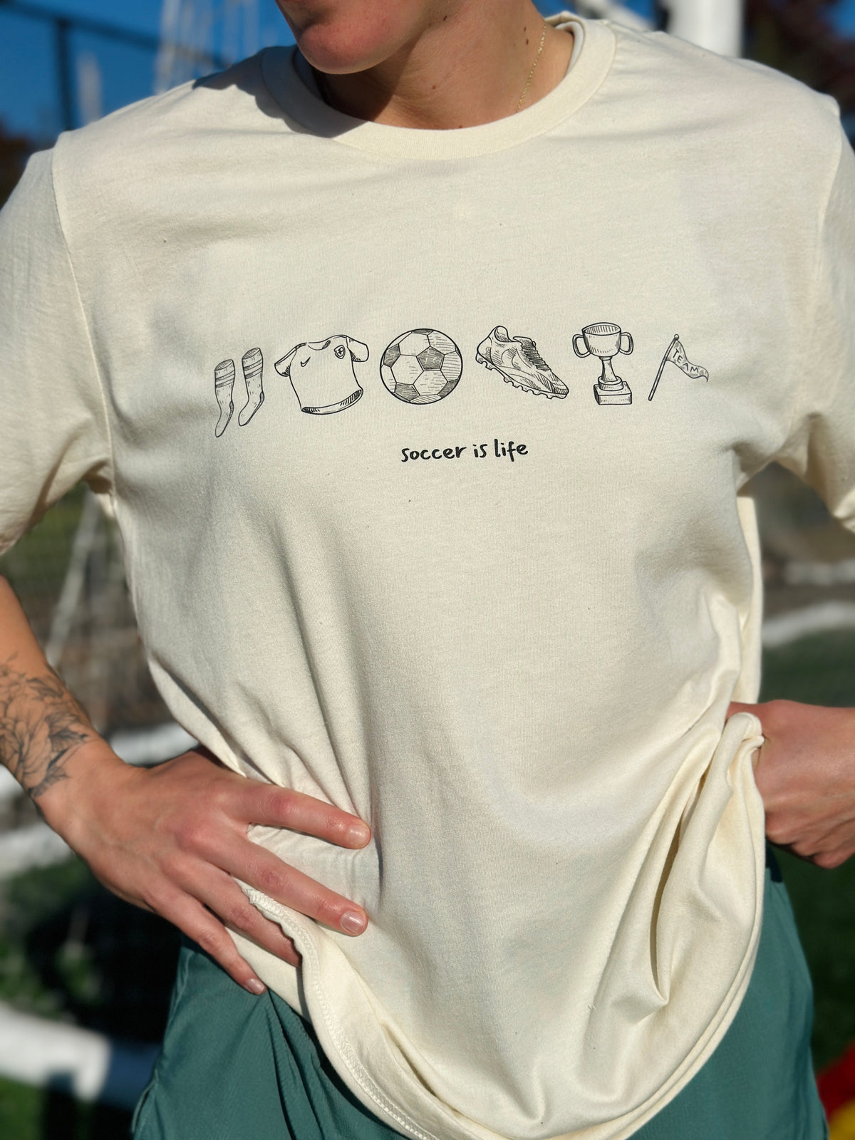 Minimalistic Soccer Icons Adult Crewneck Sweatshirt