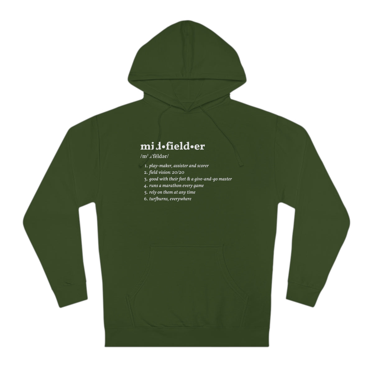 Midfielder Definition Adult Hooded Sweatshirt