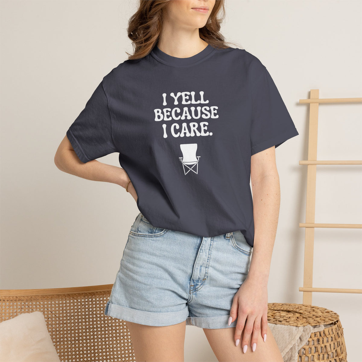 I Yell Because I Care Adult T-Shirt