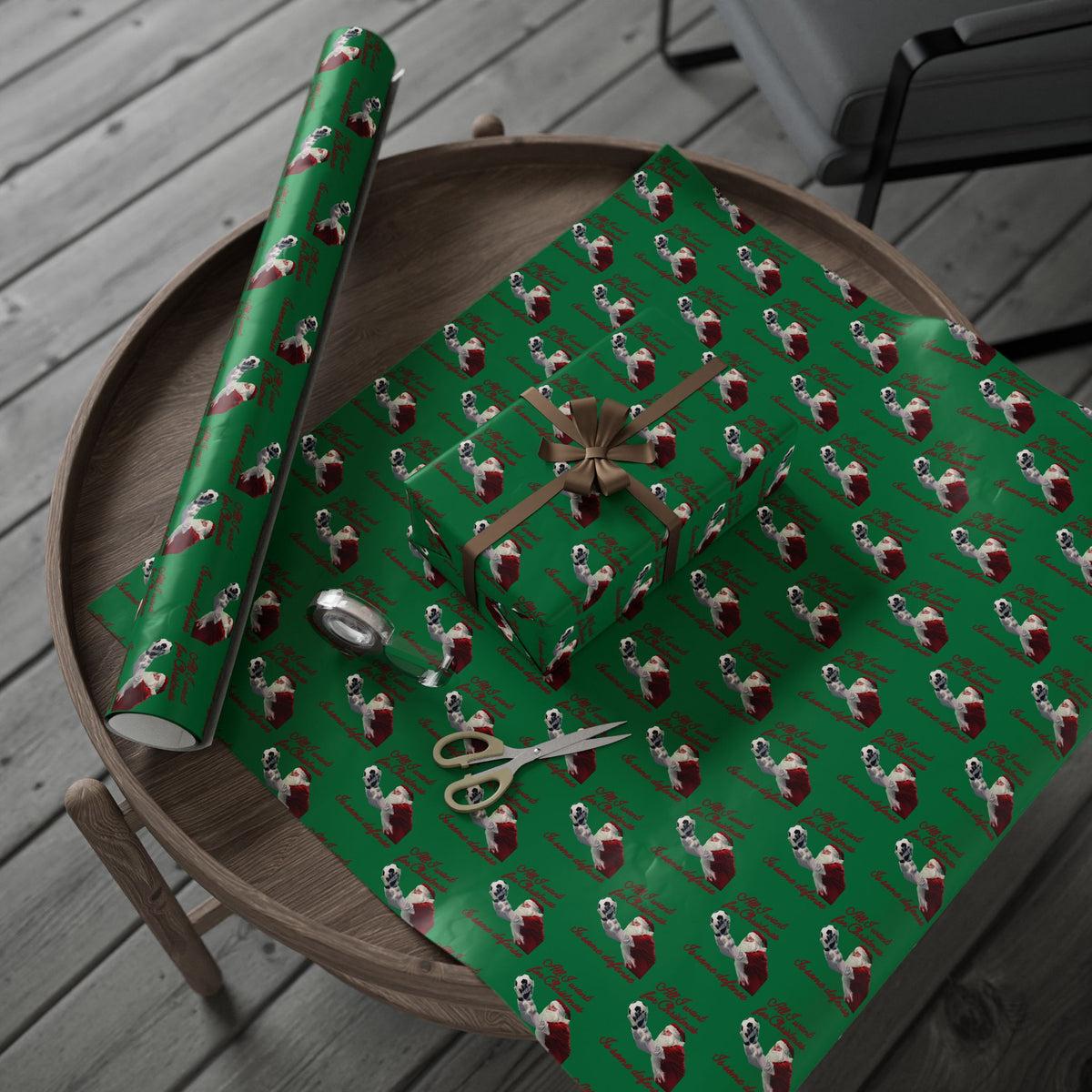 Santa Goalie Wrapping Paper