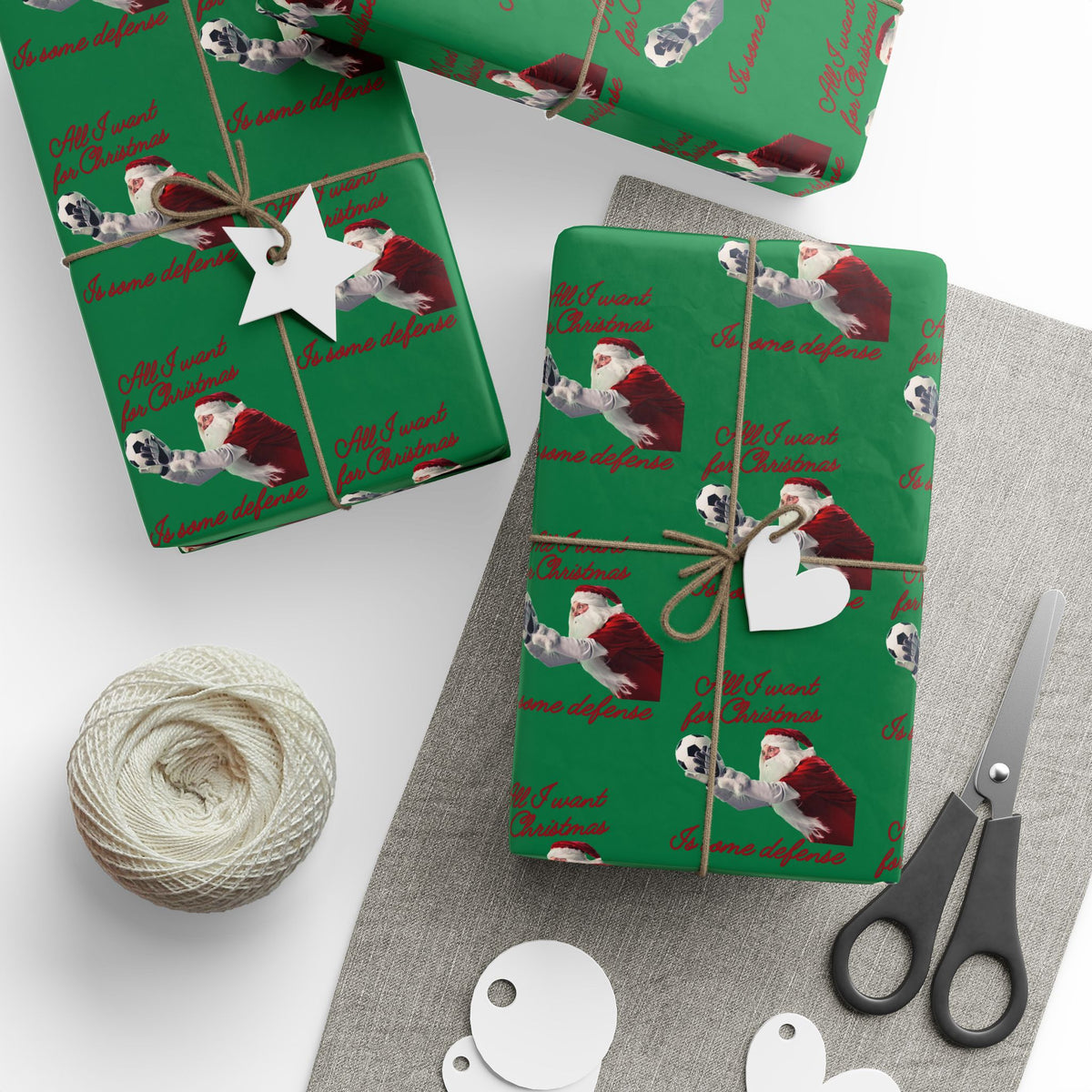 Santa Goalie Wrapping Paper