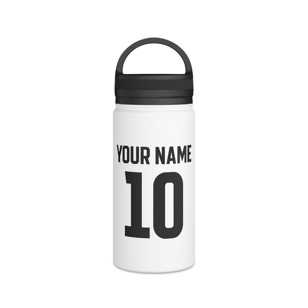 Personalized Sports Water Bottle — Custom Name & Number Stainless Steel Bottle