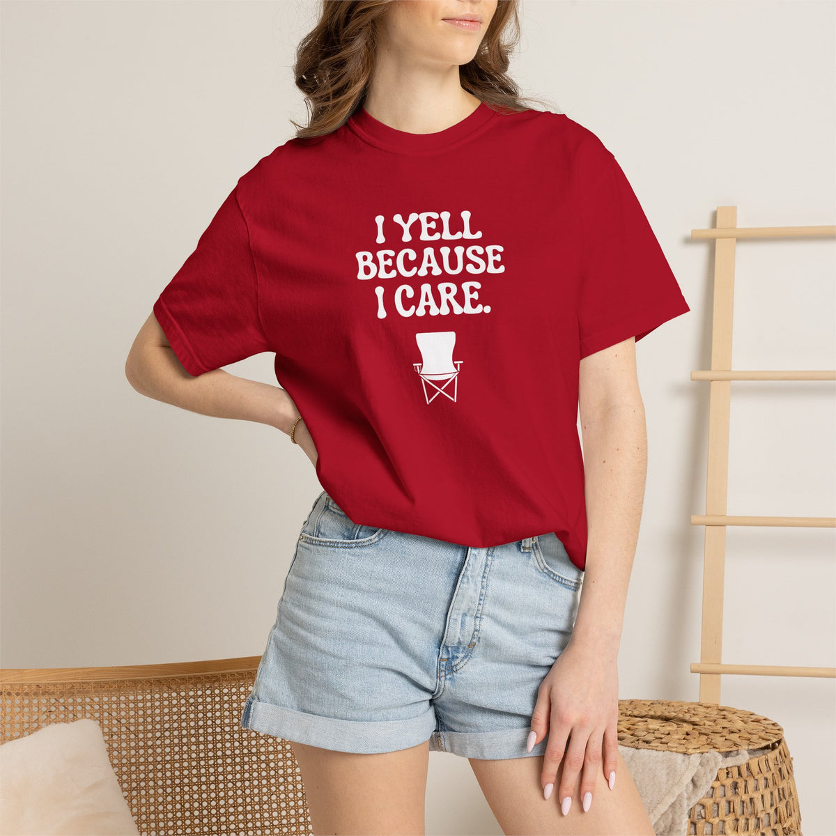 I Yell Because I Care Adult T-Shirt