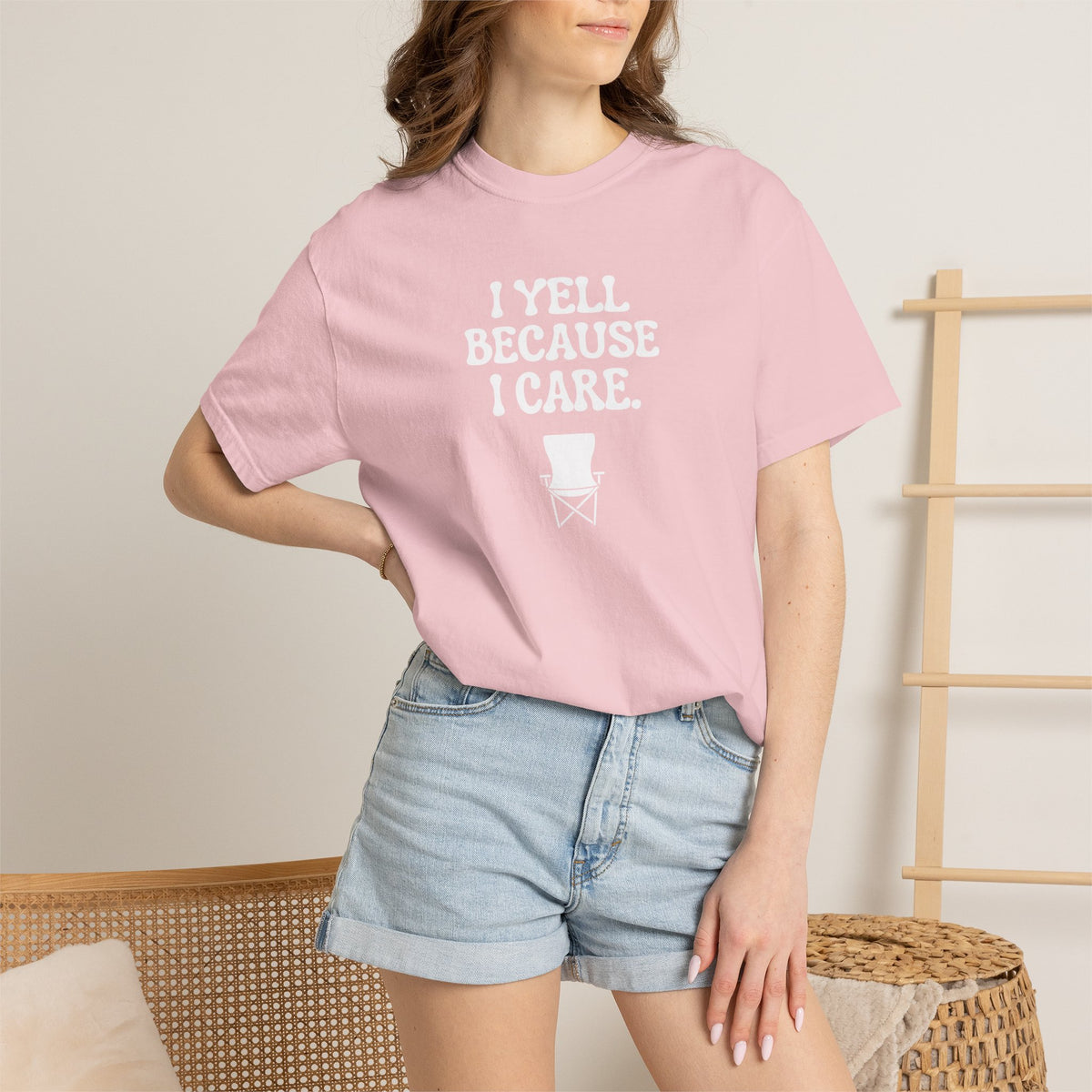 I Yell Because I Care Adult T-Shirt