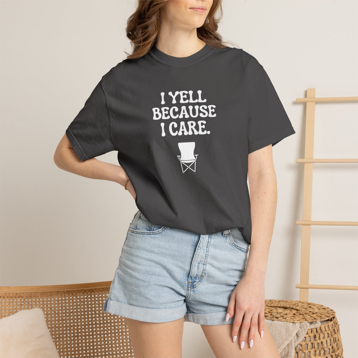 I Yell Because I Care Adult T-Shirt