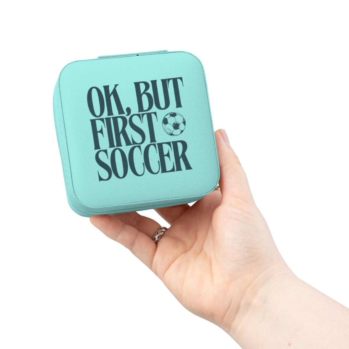 OK, But First Soccer Jewelry Holder