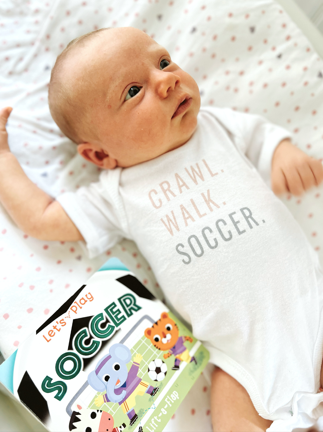 Crawl, Walk, Soccer Baby Onesie