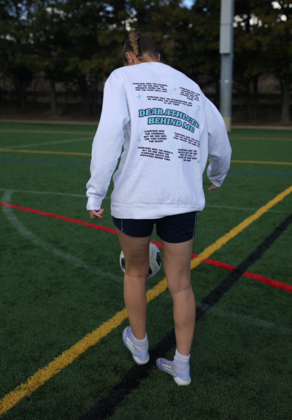 Dear Athlete Behind Me Version 2 Adult Crewneck Sweatshirt