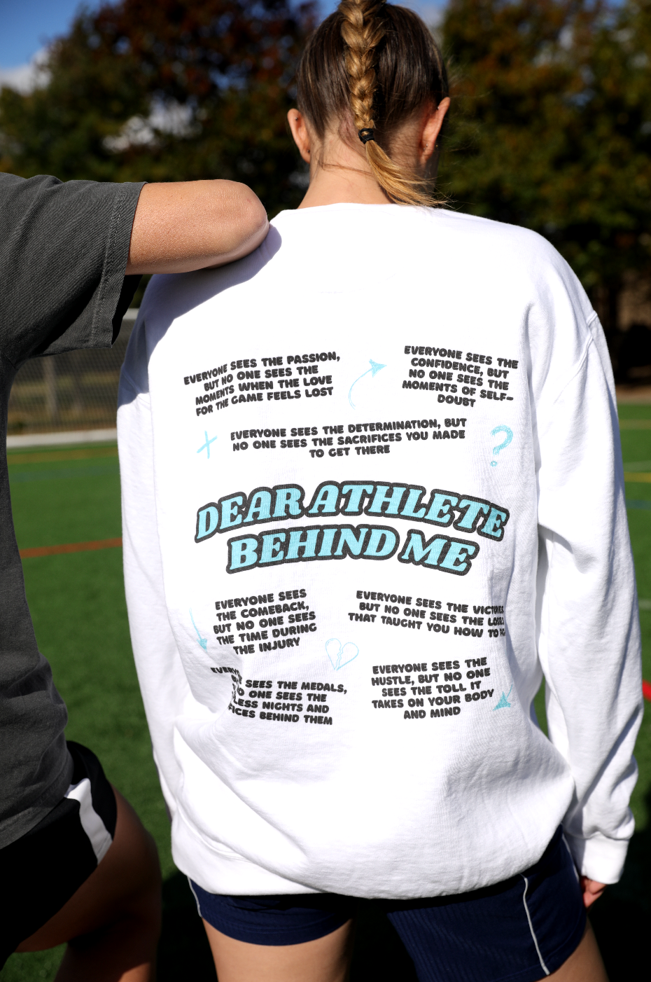 Dear Athlete Behind Me Version 2 Adult Crewneck Sweatshirt