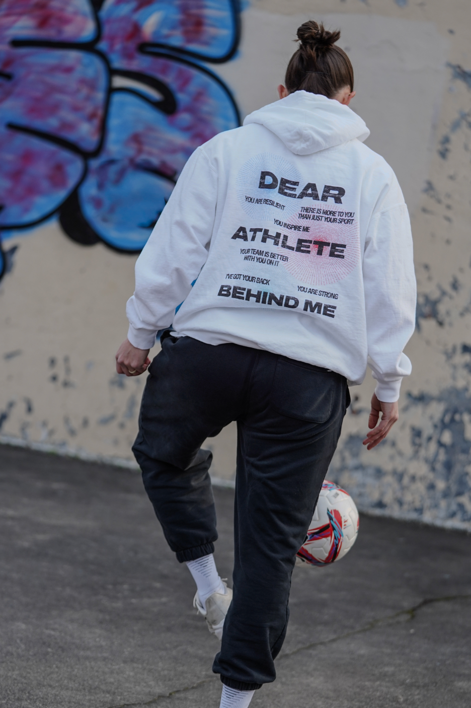 Dear Athlete Behind Me Distressed Hooded Sweatshirt