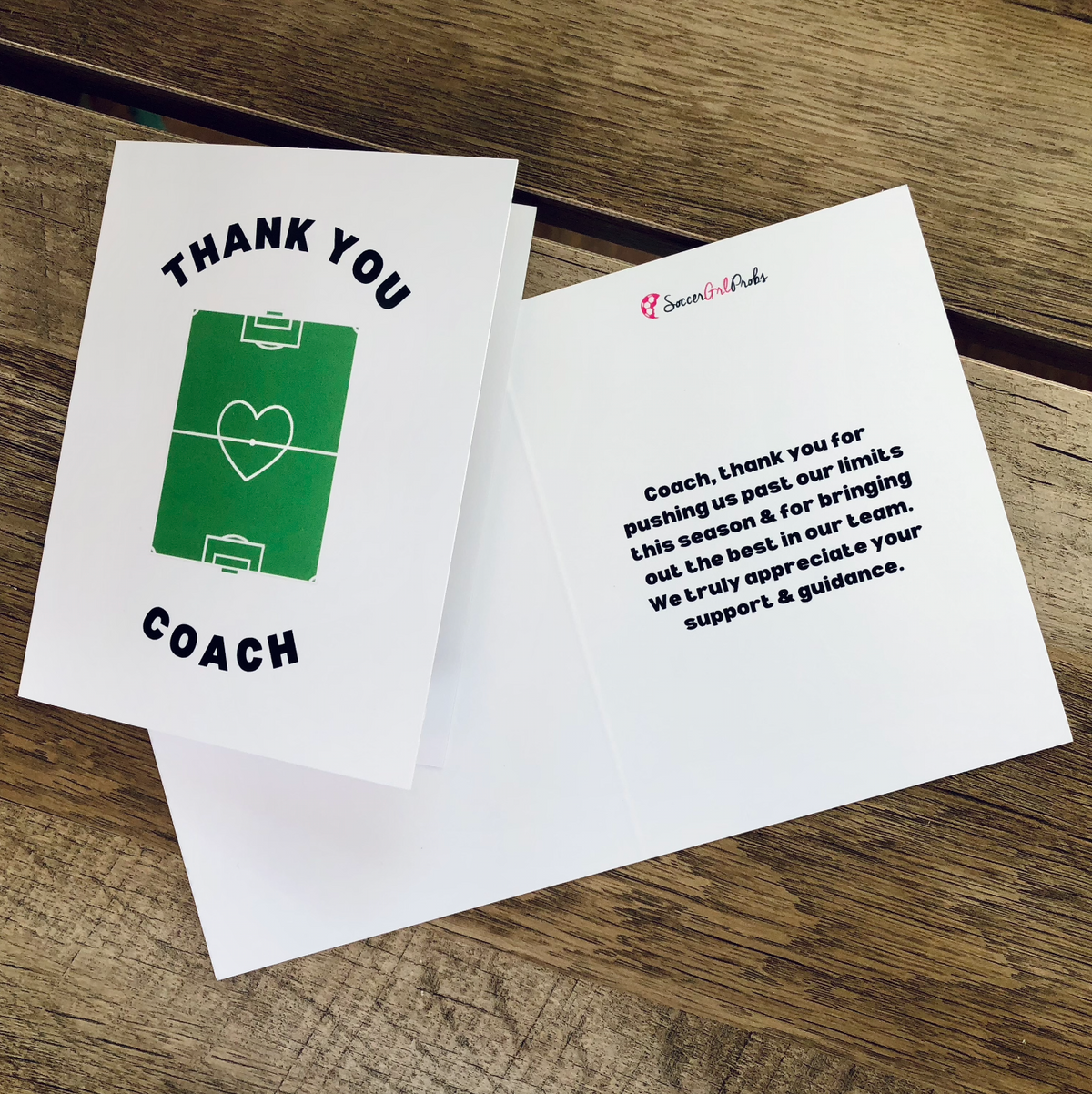 thank you coach card soccer
